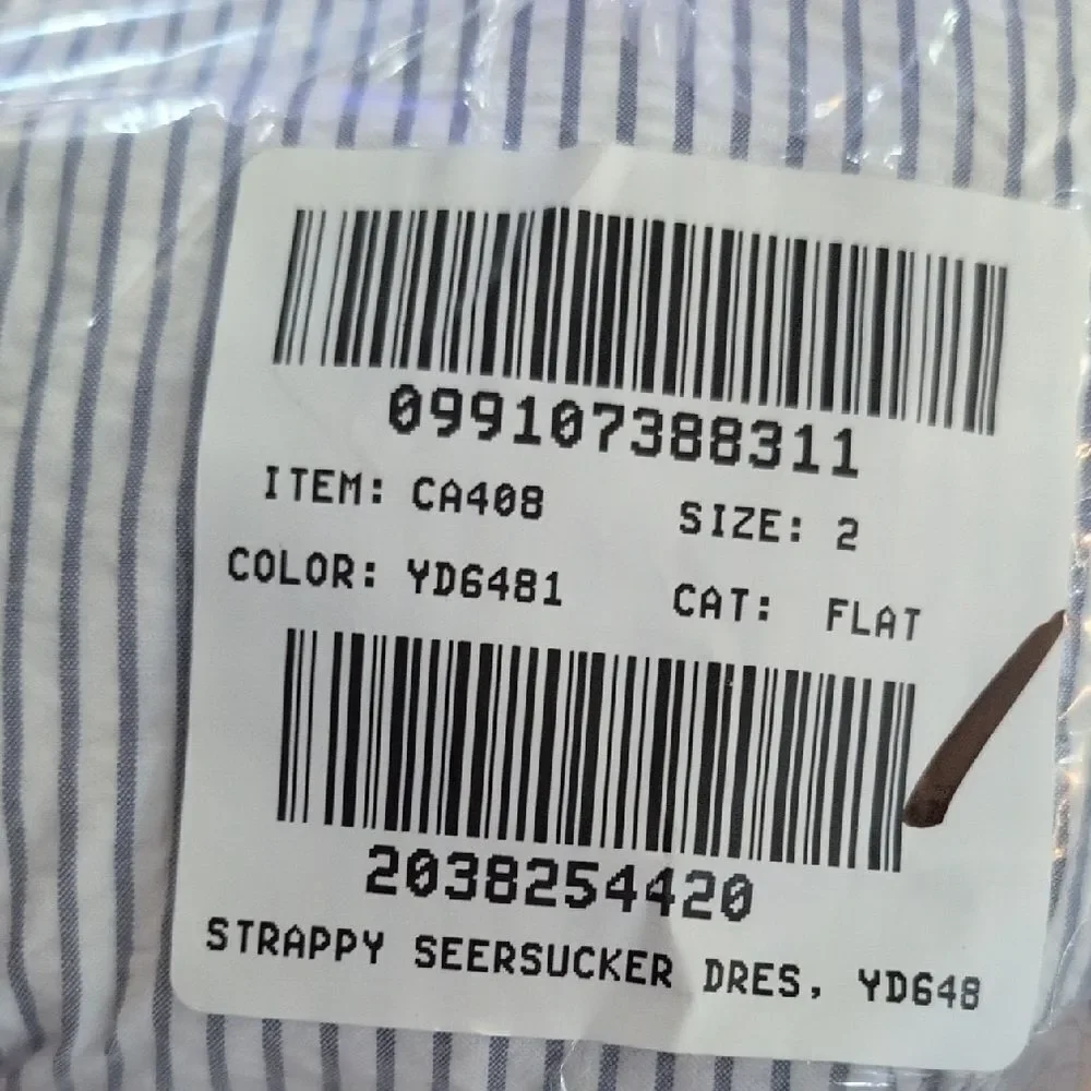 NWT J. Crew Striped Seersucker Dress Cotton Lined Keyhole Back Size 2